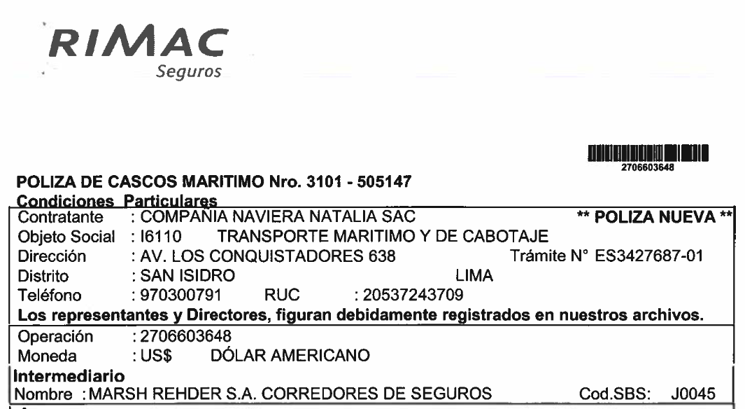 Pólizas de Seguros RIMAC